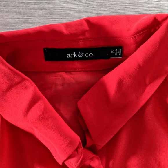 Ark & Co Sheer Cutout Cold Shoulder Sheer Top - Picture 2 of 7